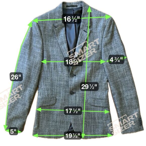 Topman Crosshatch Gray Blazer Men’s 36R Slim Fit 2-Button Jacket - Picture 3 of 10